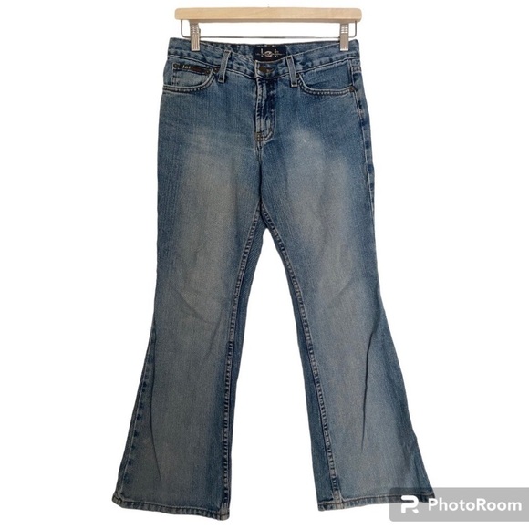 Y2K Vintage Denim LEI Retro Flare Denim Jeans Juniors 7 - Picture 1 of 6